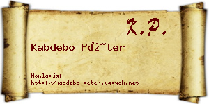 Kabdebo Péter névjegykártya